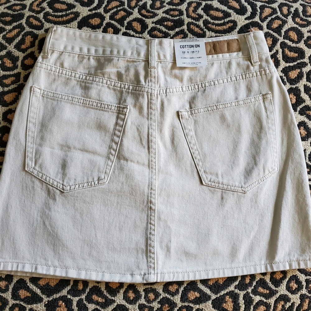 NWT COTTON:ON white denim skirt - Picture 3 of 8